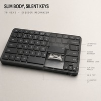 Keyboard Nirkabel AI Copilot Key 78 Tombol Silent Ultra-Thin QWERTY Scissor Switch 2.4G USB-C untuk iPad Laptop Tablet