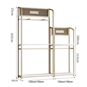 Espositori per Abbigliamento Personalizzati con Logo, Stand per <span class=keywords><strong>Abiti</strong></span> da <span class=keywords><strong>Uomo</strong></span> in Oro per <span class=keywords><strong>Negozi</strong></span>, Design Gratuito per Boutique di Abbigliamento Femminile - Product Image 2