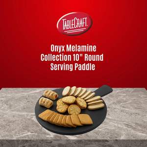 Racloirs ronds en céramique avec décalcomanie en bois noir 13-3/4\" X 10\" Manche de 4-1/2\" Style rustique Passe au lave-vaisselle Tablecraft - Product Image 2