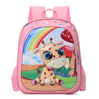 Sac à dos imperméable pour enfants de la maternelle et les classes primaires (CP-CM1) – Cartable de maternelle à motif de dessin animé, mignon, unisexe, avec fermeture éclair et double bretelle