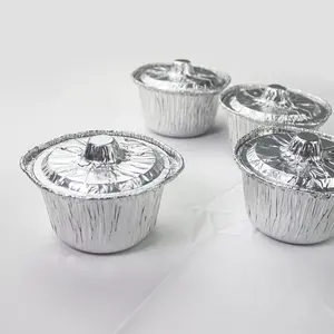 Hochwertiger schwerlastverdickter einweg-aluminium-topf 8 '9' 10 '12' küche lebensmittelqualität aluminiumfolie-topf mit deckel
