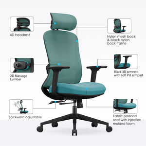 Elektrischer Massagestuhl aus Stoff, Büro-Drehstuhl, Verstellbar, Ergonomisch, Komfortabler Netz-Massagestuhl, Tischset mit Individuellem Logo - Product Image 5