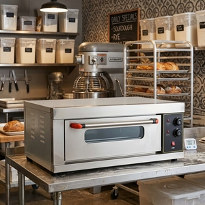 Equipo de Panadería Profesional, Horno Eléctrico de 1 Nivel, Horno Tostador de Pizza Industrial con Bandeja Extraíble, Horno de Pan Comercial - Product Image 1