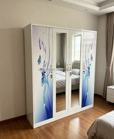 Armoire à portes battantes en acier à 4 portes avec serrure, armoire de dressing moderne minimaliste en acier, armoire de rangement pour employés, dortoir, appartement