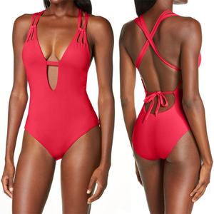 Nouveau design 2025 – Maillot de bain bikini personnalisé avec logo, pour femme, en Spandex/Polyester, à séchage rapide, avec découpes et bretelles en V - Product Image 1