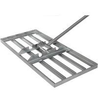 Râteau de nivellement de pelouse en acier galvanisé JH-Mech 75 x 35 cm, professionnel, pour l'élimination du sable, surface de la couche de surface, nivellement de la pelouse