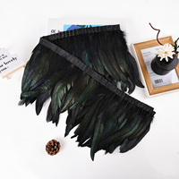Plumes de coq Yolanfeather teintes, 8-10 pouces, en stock pour la vente en gros, garniture en franges pour costumes de carnaval, festivals et fêtes