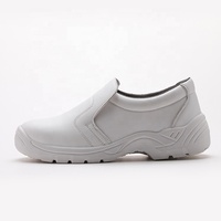 Chaussures de sécurité blanches sans lacets, pointures à double couture, avec antistatique