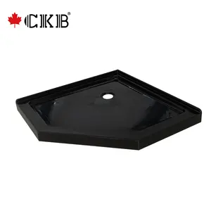 Ckb Bán buôn giá 37.5x37.5x3.5 inch Neo góc khu vực màu đen trắng phòng tắm Acrylic cơ sở tắm