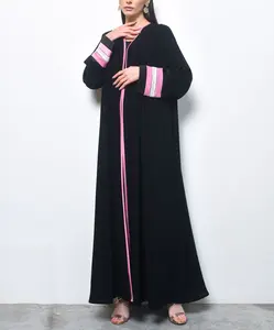 Vrouwen Moslim Ramadan Abaya Sets Islamitische Kleding Turkse Nieuwste Zwarte Arabische Dames Jassen Lange Linnen Abaya