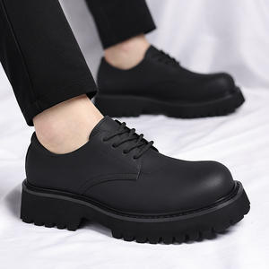 Nouvelles Chaussures Derby à Semelle Épaisse Rehaussante Quatre Saisons 2026 pour Hommes et Femmes |   Chaussures en cuir de style britannique haut de gamme - Product Image 5