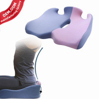 Coussin de siège en mousse à mémoire de forme à récupération lente pour le coccyx, respirant, soutien des hanches, soulagement de la pression pour les longues périodes assises, logo personnalisé
