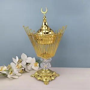 Bruciatore di incenso a carbone in stile Gold line design ornamenti regalo di nozze arabo bruciatore di incenso