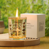 XS1134 Klare transparente Gel wachs kerzen Glas becher Aroma therapie Parfüm Duft kerze Getrocknete Blumen kerze