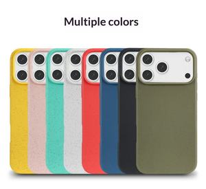 เคสโทรศัพท์มือถือ iPhone 17/16/15/14/13 Pro Max ผลิตจากวัสดุรีไซเคิล GRS แฟชั่น สีสันสดใส ทำจาก TPU ผสมฟางข้าว ย่อยสลายได้ ผลิตจากโรงงาน - Product Image 1