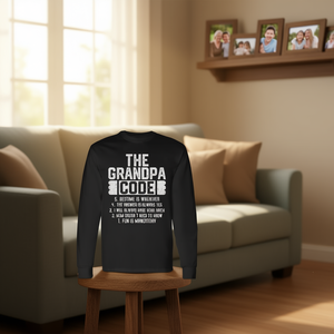 T-shirt à manches longues The Grandpa Code, cadeau pour la fête des pères pour grand-père - Product Image 3