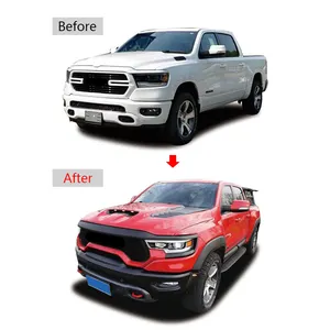 Com desconto popular Peças Off-road Frente Carro Bumpers Abs Grille Black Body Kits Para Ram 2019-2021 Atualização Para Tyrannosaurus Rex