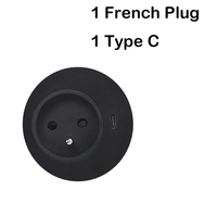 Meilleur prix usine noir intégré prise de bureau Table ronde française standard prise de courant de bureau encastrée avec type-c pour la cuisine