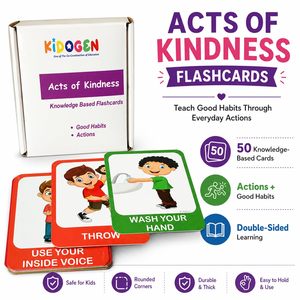 Tarjetas de Memoria Flash KIDOGEN Act of Kindness para Niños |   Tarjetas de aprendizaje sobre buenos hábitos y acciones positivas |   Valores morales y habilidades sociales - Product Image 4