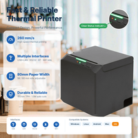 Printer Pesanan Dapur 80mm dengan Buzzer Auto Cutter USB LAN RS232 untuk POS Restoran dan Pencetakan Pesanan Takeaway