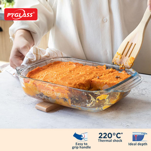 Pietrame in vetro trasparente per <span class=keywords><strong>forno</strong></span> <span class=keywords><strong>rettangolare</strong></span> <span class=keywords><strong>teglia</strong></span> da <span class=keywords><strong>forno</strong></span> durevolezza in vetro Bakeware alta <span class=keywords><strong>teglia</strong></span> borosilicato con orecchie - Product Image 3