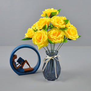 Rose Artificielle Vente en Gros Direct Usine 10 Têtes <span class=keywords><strong>de</strong></span> Roses Bouquets pour Mariage Fête Décoration Maison Fleurs - Product Image 5