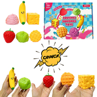 Jouets anti-stress promotionnels en gros, prêts à l'emploi, à presser, aux textures croquantes, saveurs fraise, chou, gaufre, fromage, banane, beurre