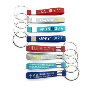 Assorted Colors Christian Religious Bible Keychains / Key Rings with Scriptures for Church Baptism Christmas Easter Party Favors