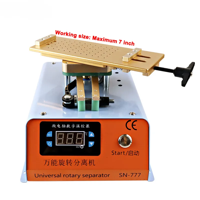 360 máquina separadora de pantalla LCD rotativa máquina de separación de pantalla plana de borde de marco para iPhone Samsung succión de desgomado de calefacción