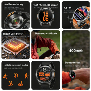 Reloj Inteligente HD300 AMOLED de 1.43 Pulgadas con Llamadas Bluetooth, Monitor de Salud, Resistente al Agua 3 ATM, Linterna LED y Rastreador de Actividad Física - Product Image 2
