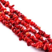Jolies perles de corail rouge de 7 à 8 mm, 34 pouces, accessoires de perles pour la fabrication de bijoux