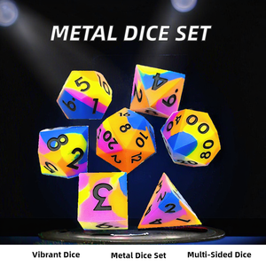 Ensemble de dés métalliques polyédriques personnalisés D20 D6 pour jeux de rôle de table D&D - Product Image 2