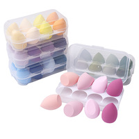 Boîte à œufs à huit compartiments ensemble gourde goutte d'eau coupe biseautée poudre bouffée éponge de beauté pour le maquillage du visage oeuf de maquillage en coton