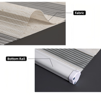 Stores zébrés classiques de taille personnalisée pour la décoration intérieure, stores enrouleurs électriques en tissu pour fenêtres, motif vertical intégré, uni