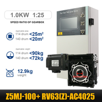 Moteur servo monophasé HLTNC 220V AC 0,4KW avec réducteur à vis sans fin à rapport de vitesse 1:25 pour portes de garage et d'entrepôt