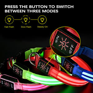 Nuevo Collar de Nailon Impermeable para Perro con Hebilla y Luz Intermitente LED de Seguridad Nocturna, Accesorios Luminosos para Perros - Product Image 2