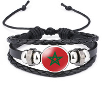 Bracelet en fil ciré tressé avec drapeau national du Soudan, cordon réglable, souvenir culturel d'Afrique de l'Est, cadeau