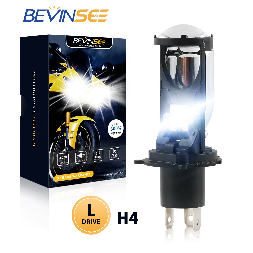 Bevinsee 9003 HB2 CSP лампы объектив 360 градусов Hi/короче спереди и длиннее сзади) луч 6000K 12000LM LED H4 фара мотоцикла
