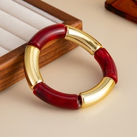 Boho Multi Couleur Résine Léopard Imprimer Tube Bracelets pour Femmes Moderne Dame Élastique Bracelets Accessoires sur Poignet Bijoux De Mode