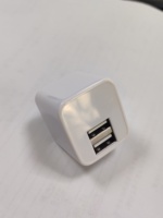5V2.4A 12W 2port Pengisi Daya Dinding Mini USB untuk Ponsel dengan Proteksi OTP, Colokan US, Adaptor USB Ramah Lingkungan untuk Earphone