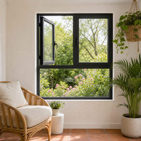 Ventana de Doble Hoja con Rotura de Puente Térmico de Aluminio, Perfil Múltiple, Sellada, Tamaño Personalizado OEM, en Stock, Entrega Rápida, Venta al por Mayor