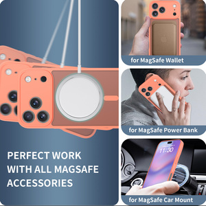 Funda Magnética <span class=keywords><strong>de</strong></span> Fábrica con Acabado Mate y Tacto <span class=keywords><strong>de</strong></span> Piel para iPhone 17 16 15 14 Pro Max 17 Air con Protector <span class=keywords><strong>de</strong></span> Lente y Cubierta para Celular - Product Image 6