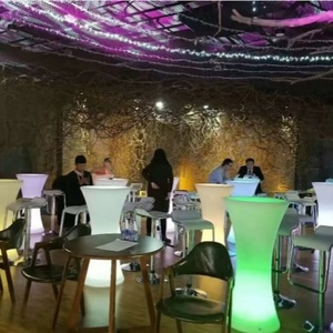 RGB renk değiştiren LED plastik kokteyl masası ile Led ışık ev restoran parti yemek oturma odası için etkinlik için mobilya - Product Image 4