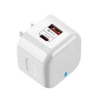 Chargeur mural PD avec voyant lumineux, Royaume-Uni, États-Unis, UE, 20 W, tête de charge rapide, double QC3.0, adaptateur secteur USB-C pour iPhone 15, prise de charge