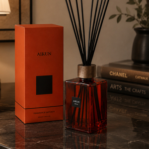 Diffuseur de parfum en verre Aikun Amber Red grande capacité 2200 ml, coffret cadeau pour hôtel, maison, hall, décoration parfumée, vente en gros - Product Image 1