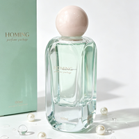 Flacon de parfum vide en verre de luxe 100 ml, flacon vaporisateur transparent avec bouchon en pierre