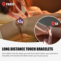 Bracelets de couple TOTWOO Moon&Moon à chaîne serpent, vibration et éclairage, à distance, bijoux de couple, Bluetooth