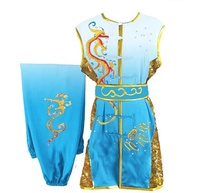 Costumes uniformes de compétition de Wushu Kungfu brodés de qualité supérieure personnalisés Style pour adultes Costumes de Nanquan unisexes pour l'équipe de classe de Wushu