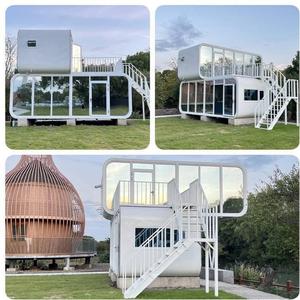 Cabane en verre à rupture de pont thermique, type Apple, préfabriquée, résidence de glamping anti-tempête pour <span class=keywords><strong>village</strong></span> touristique côtier éco-responsable - Product Image 1