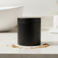 Pot en PET noir de 16 oz à large ouverture avec couvercle hermétique pour le stockage de grains de café, de thé, de bonbons, de compléments alimentaires, bouteille en plastique vide, vente en gros